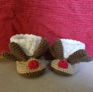 Adorable Reindeer Baby Booties
